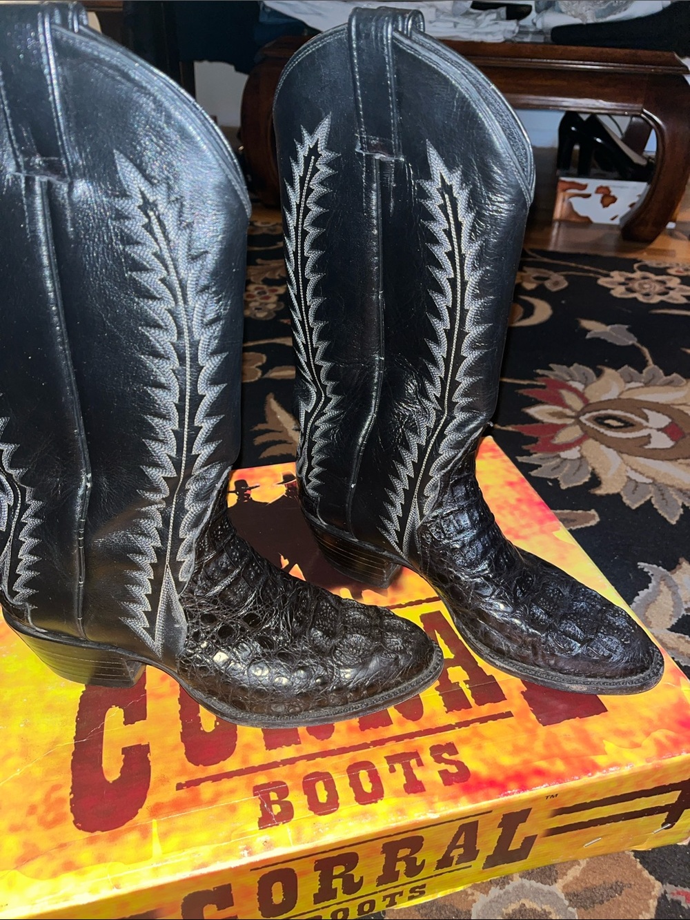 Corral Black Exotic Leather Cowboy Boots